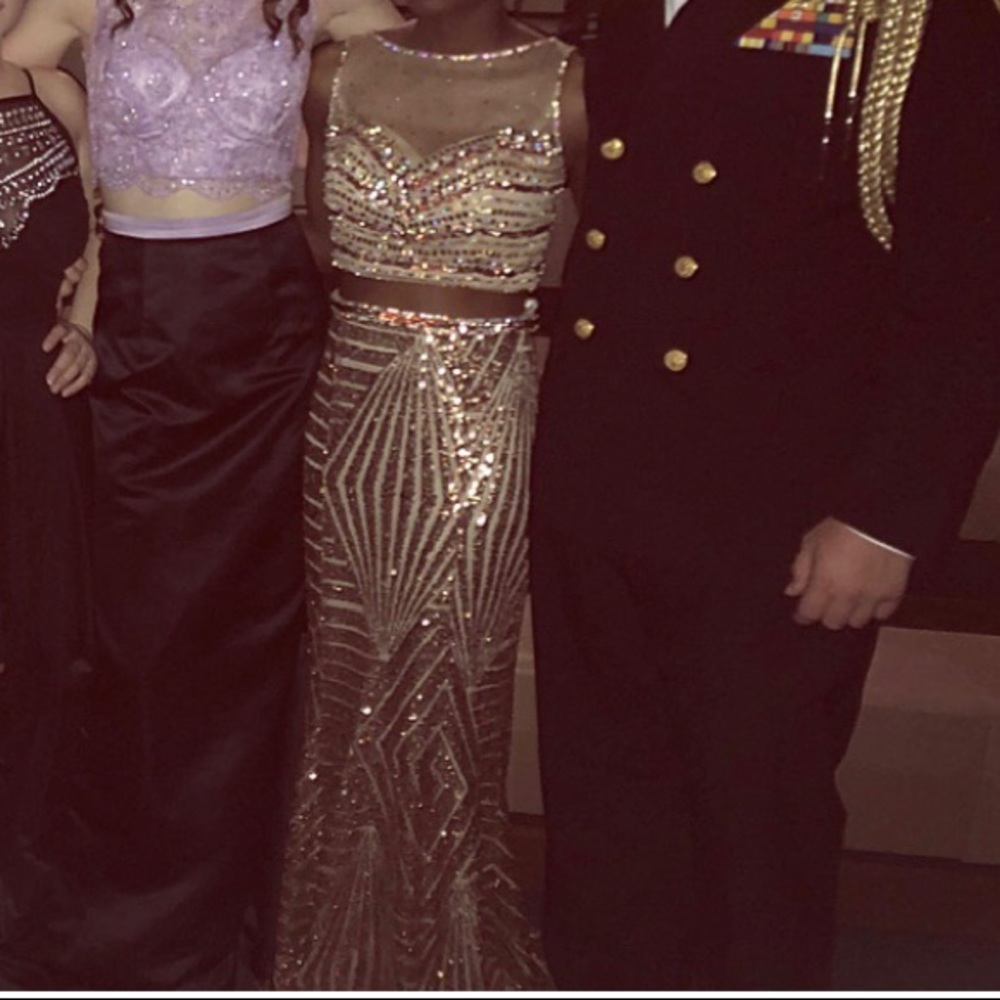 Two piece prom dress
